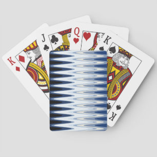 Jeu De Cartes Zig Zag Bleu Blanc Gris Beige Motif