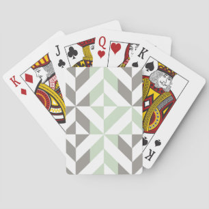 Jeu De Cartes ZigZag géométrique Sage Green et Silver