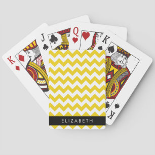 Jeu De Cartes Zigzag Jaune, Chevron Jaune, Votre Nom