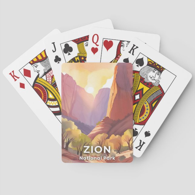 Jeu De Cartes Zion National Park | Travel Watercolor (dos)