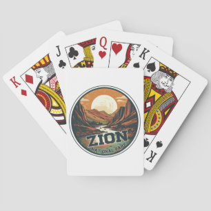 Jeu De Cartes Zion National Park Vintage Sunset Travel