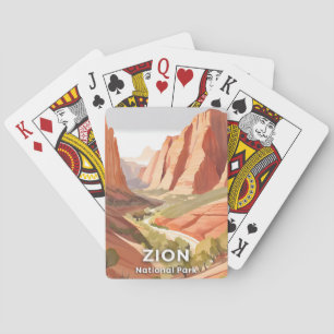 Jeu De Cartes Zion National Park   Voyage Aquarelle Vallée