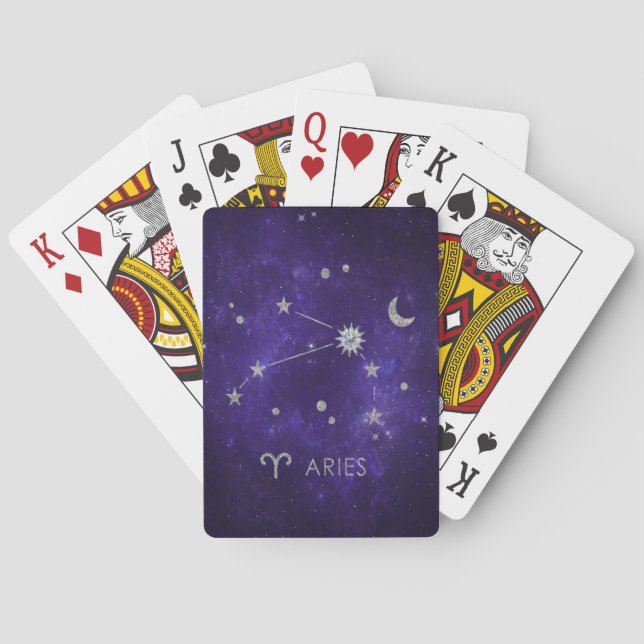 Jeu De Cartes Zodiac Purple Aries | Horoscope d'astrologie cosmi (dos)