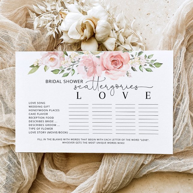 Jeu de catégories de baby shower floral rose (Créateur téléchargé)