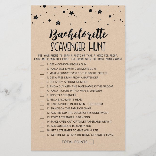 Jeu de chasse au trésor Bachelorette modifiable (Devant)