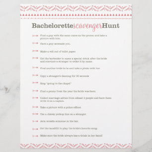 Jeu de chasse au trésor de bachelorette rose préfa