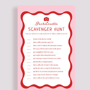 Jeu de chasse au trésor de Bachelorette rouge rose