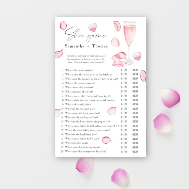 Jeu de chaussures de douche nuptiale Pétales et Pr (Créateur téléchargé)