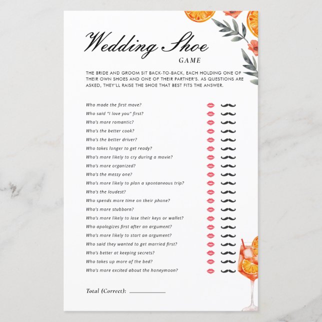 Jeu de chaussures mariage Aperol Spritz Fête des m (Devant)