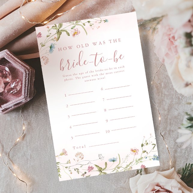 Jeu de combien d'années avait la mariée Bohème fle (Pink Wildflower boho how old was the bride game)
