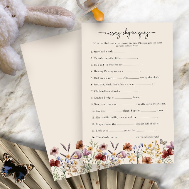 Jeu de Comptines (Boho Floral Nursery Rhyme Game by Painted Paperie
)