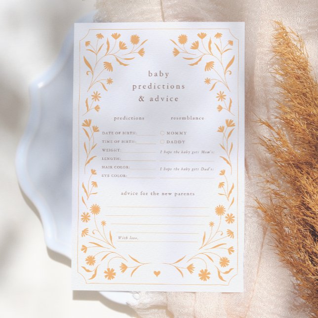 Jeu de conseils de prédiction de Baby shower flora (Créateur téléchargé)