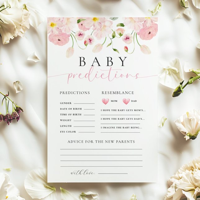 Jeu de conseils de prédiction de Baby shower rose (Créateur téléchargé)