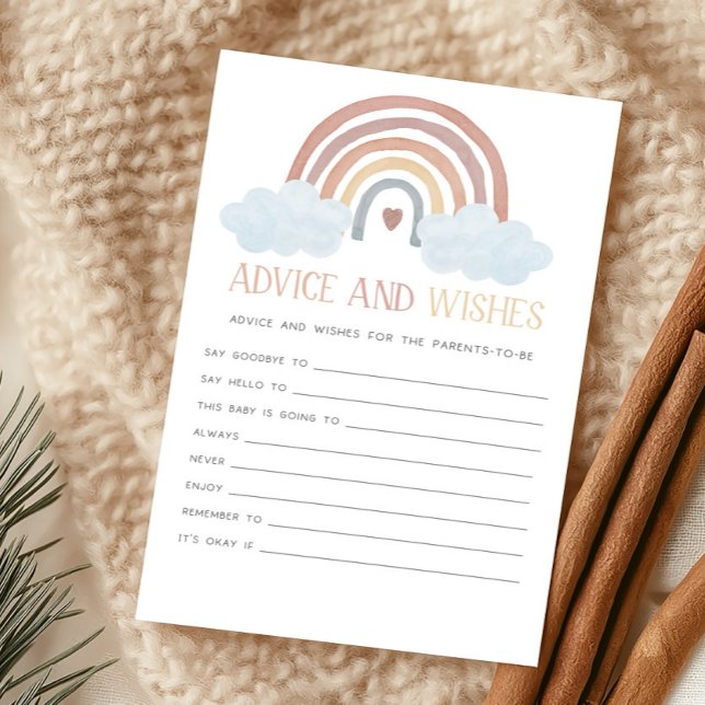 Jeu de conseils et de vœux Boho Little Ray of Suns (Boho Rainbow Baby Shower Advice and Wishes Game)