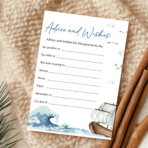 Jeu de conseils et de vœux pour Baby Shower nautiq