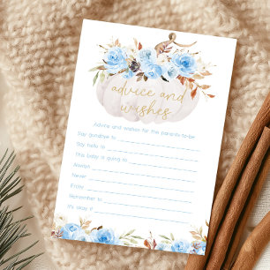 Jeu de conseils et de vœux pour citrouille florale
