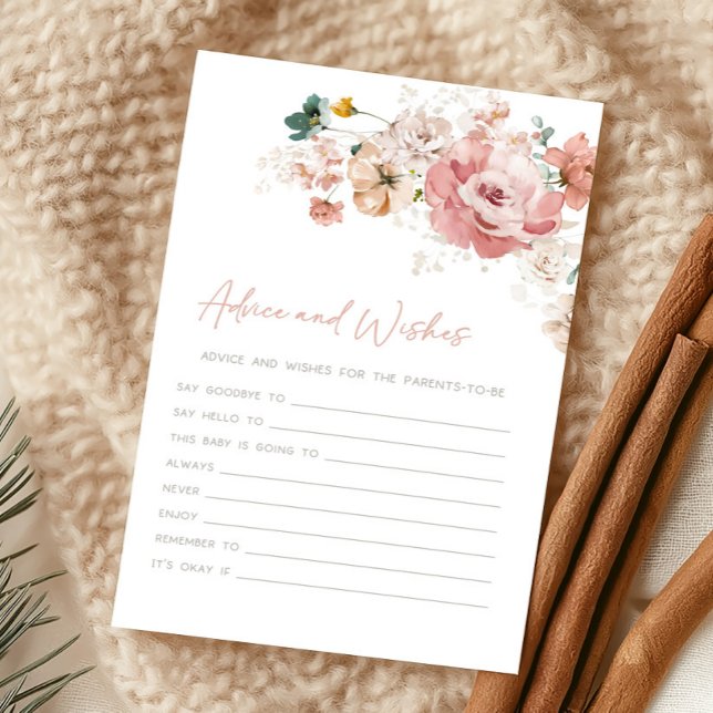 Jeu de conseils et de vœux pour la douche de fleur (Wildflower Baby Shower Game)