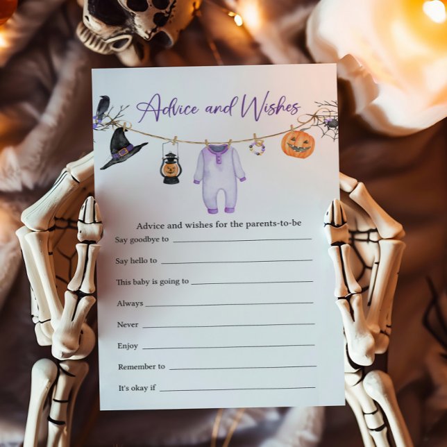 Jeu de conseils et de vœux pour Little Boo Hallowe (Halloween Baby Clothes Baby Shower Advice and Wishes Game)
