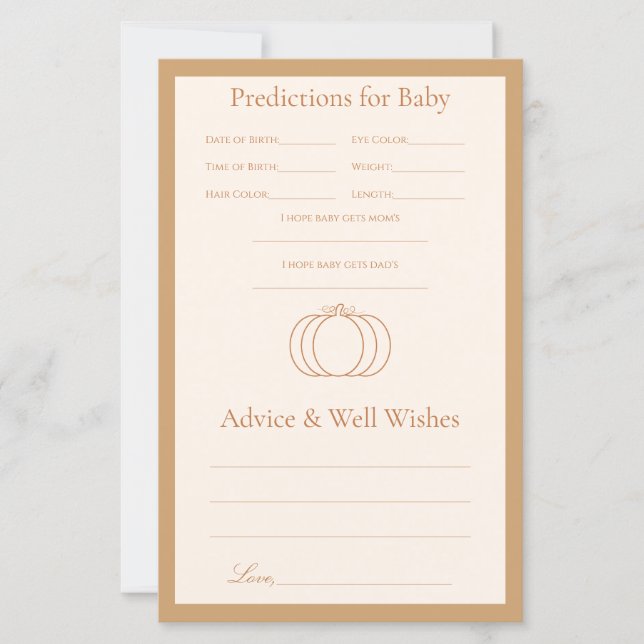 Jeu de conseils/prédictions pour Baby Shower Littl (Devant)