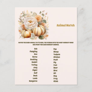Jeu de correspondance d'animaux pour Baby Shower