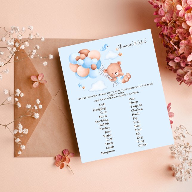 Jeu de correspondance d'animaux pour Baby Shower (Créateur téléchargé)