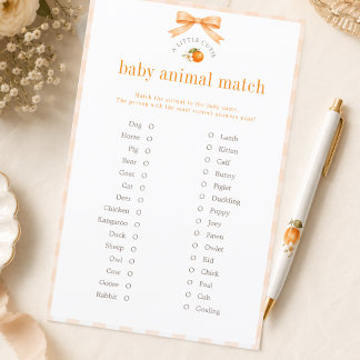 Jeu de correspondance d'animaux pour Baby Shower L