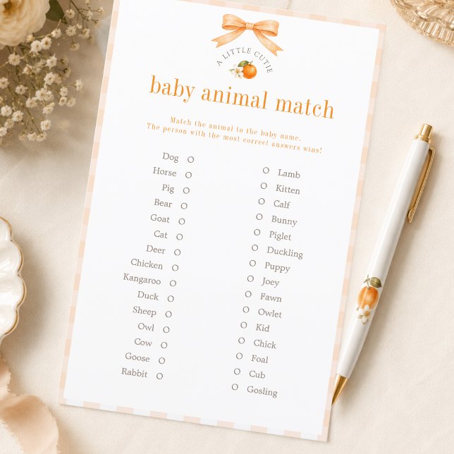 Jeu de correspondance d'animaux pour Baby Shower L (Créateur téléchargé)