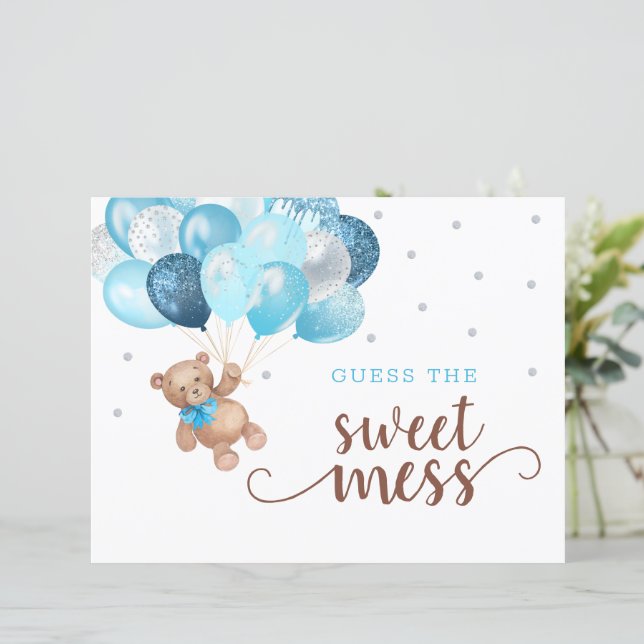 Jeu de couche pour Baby Shower 'Teddy Bear Guess t (Debout devant)