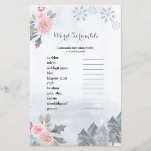 Jeu de course à mot Hiver Flore Snowflakes