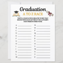 Jeu de course de A à Z pour la remise des diplômes