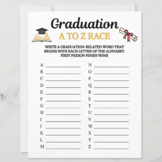 Jeu de course de A à Z pour la remise des diplômes