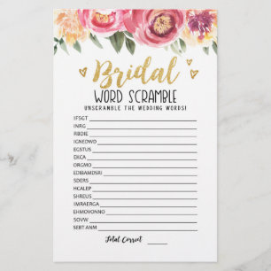 Jeu de course de mot nuptiale avec réponses