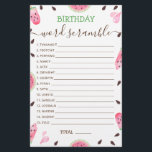 Jeu de course de mots d'anniversaire avec Réponse<br><div class="desc">Watermelon Our Little Sweetie Is One In A Melon Anniversaire jeu de mots. Le design est basé sur des éléments aquarelles peints à la main. RÉPONSES : 1-INVITATION,  2-CONFETTI,  3-WRAPPED,  4-PINATA,  5-GÂTEAU,  6-ANNIVERSAIRE,  7-PRÉSENT,  8-HEUREUX,  9-GIFTS,  10-INVITÉS,  11-MAGIQUE,  12-BALLON,  13-BANNIERS,  14-FRIFRIFRIFRIFRIFY DS,  15-LOVE</div>