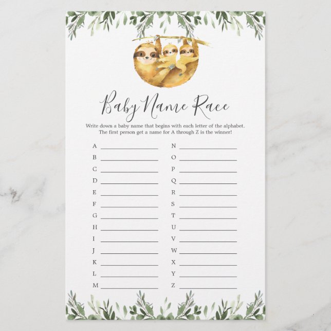 Jeu de course de nom de Baby shower Twin Slots (Devant)