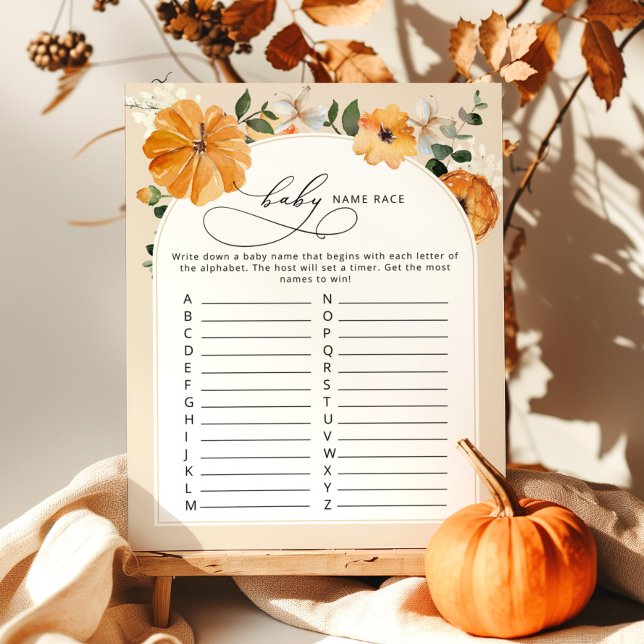 Jeu de course de nom de bébé petit citrouille (Créateur téléchargé)