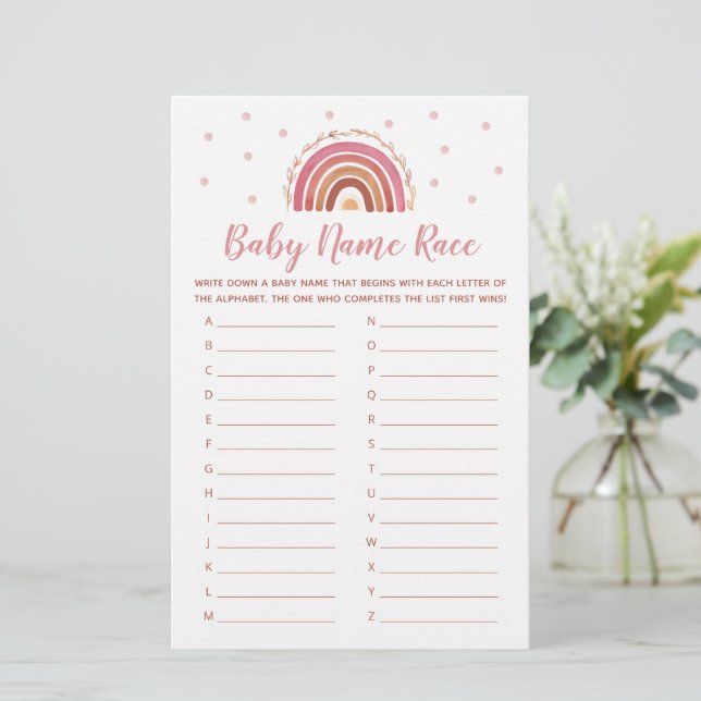 Jeu de course de noms de bébé Bohème Arc-en-ciel B (Debout devant)