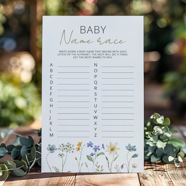 Jeu de course de noms de bébé floraux de printemps (Créateur téléchargé)