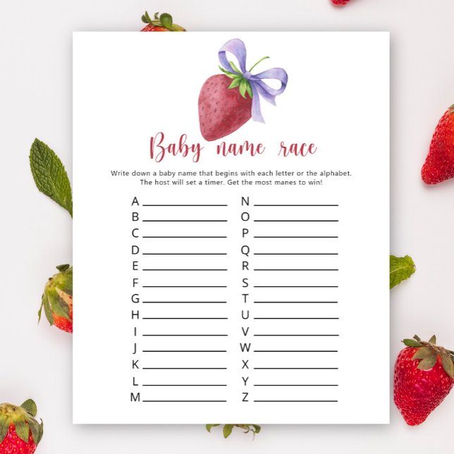 Jeu de course de noms de bébé - Fraise (Créateur téléchargé)