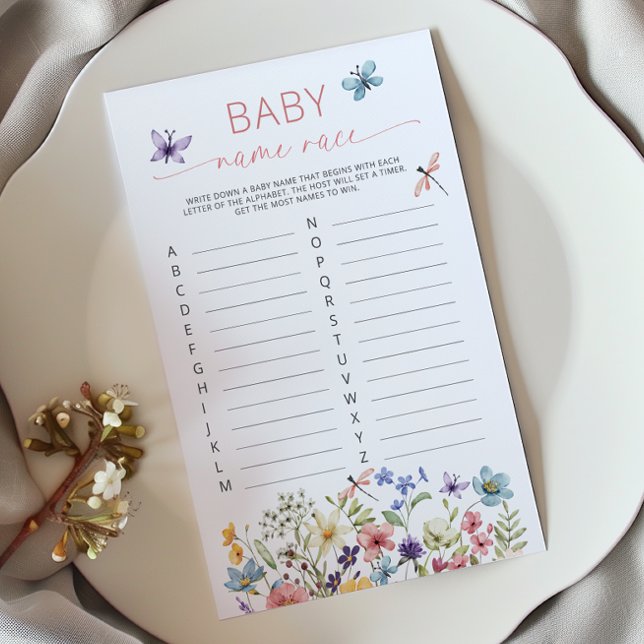 Jeu de course de noms de bébé pour le jardin de pa (Créateur téléchargé)