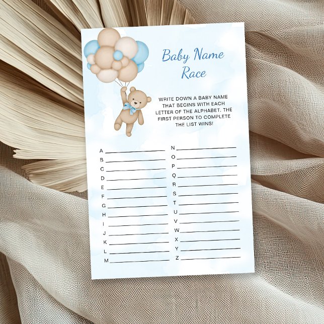 jeu de course de noms de bébé Teddy Bear (Créateur téléchargé)