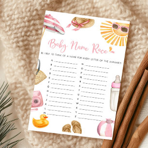 Jeu de course pour le nom du bébé Shower Rose Spli