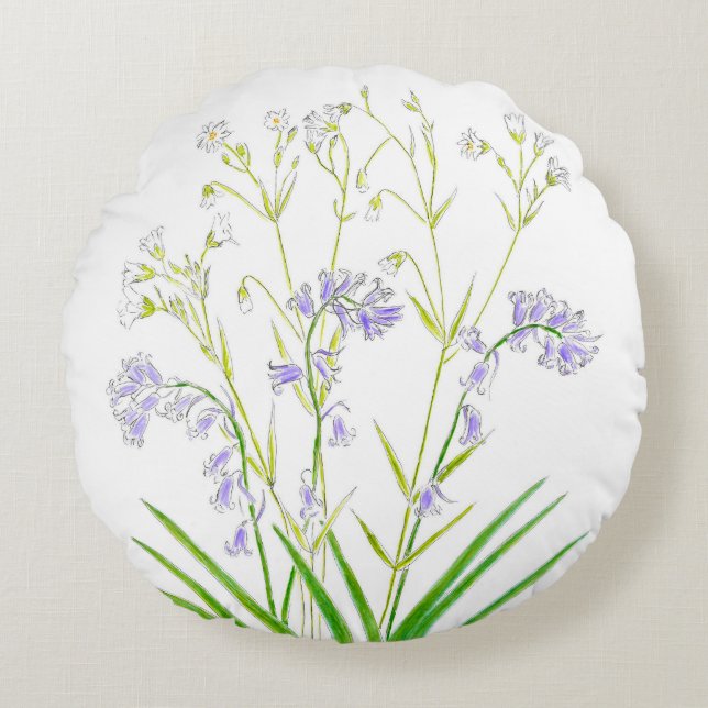 Jeu de coussin en coton bleu et broyeur (Devant)