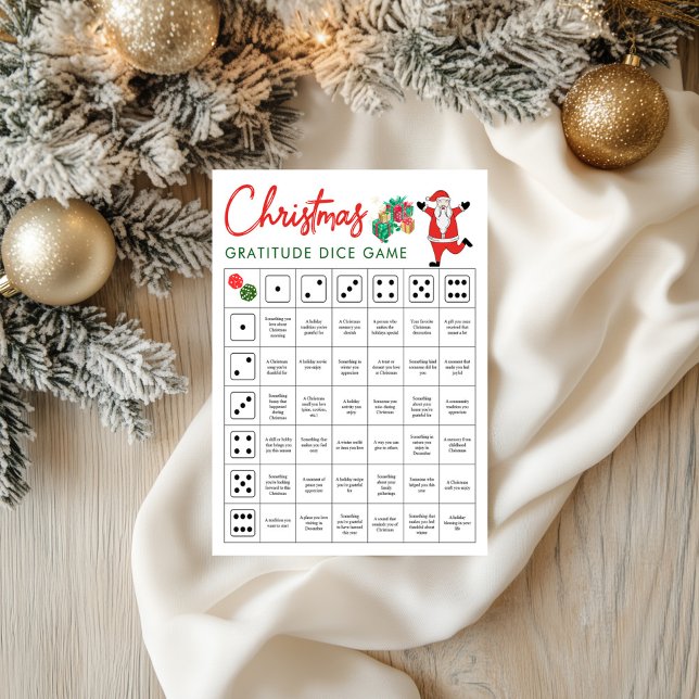Jeu de dés de gratitude de Noël | Gratitude des Fê (Christmas Gratitude Dice Game | Holiday Gratitude)