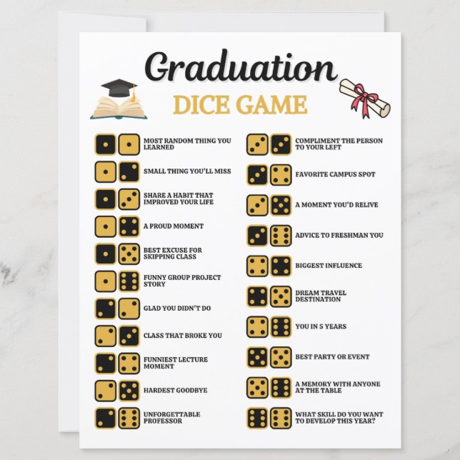 Jeu de dés de remise des diplômes (Devant)