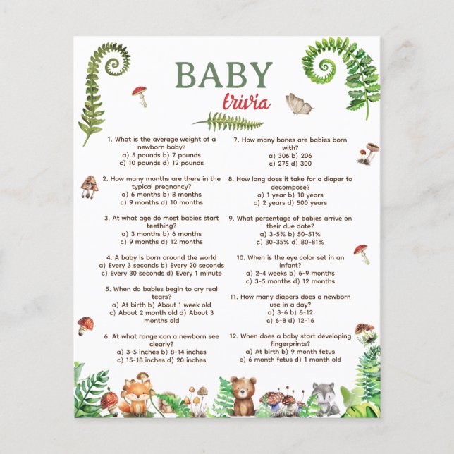 jeu de design d'animaux de la forêt pour bébé (Devant)