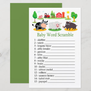 jeu de désordre de mots bébé animaux de la ferme