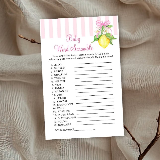 Jeu de désordre de mots Bébé Citrons (Créateur téléchargé)