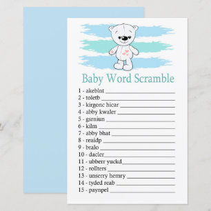 Jeu de désordre de mots bébé ours polaire
