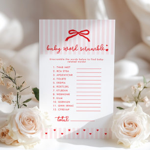 Jeu de désordre de mots bébé Ruban Rouge Coquette