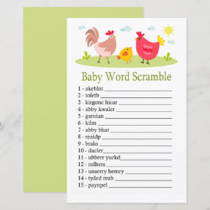 Jeu de désordre de mots Chicken Baby
